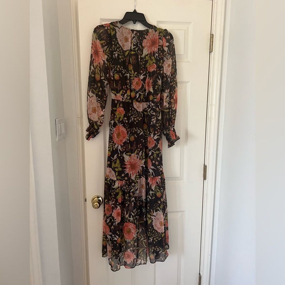 LC by Lauren Conrad Floral Maxi Wrap Dress with Metallic Details New With Tags - Picture 5 of 8